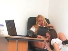 Lesbo Secretaries During the Lunch Time (Hidden Web Camera Fake)