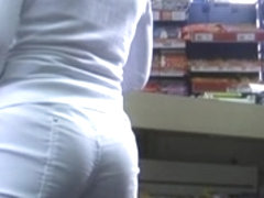 Spying For Sexy Ass in White Pants (+Slow Motion)