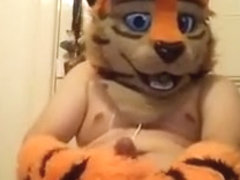 Tiggy plays with himself in his mesh undies ,)
