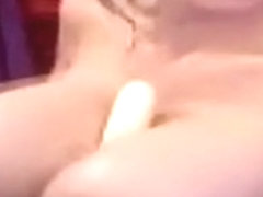 Ex wife of mine plays with her fresh sex toy and rides it on couch