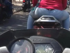 Indian hot ass girl on bike