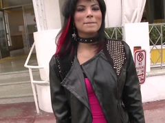 Amateur emo girl Sofia picked up by guys from Bang bus