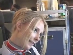 Skanky stewardess fucked in the backseat after missing her flight