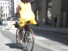Accidental nudity on a bicycle