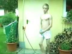 German Boy Singing In Shower