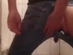 Piss in his jeans and cum