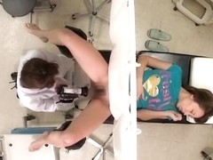 Hot lesbian dildo sex during kinky medical examination
