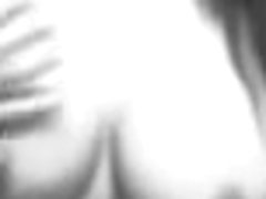Black and white hot clip of Spanish playgirl playing with her love love melons