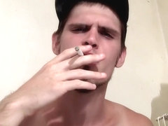 Nolan in Handsome Nolan loves stroking and smoking while being alone - BoysSmoking