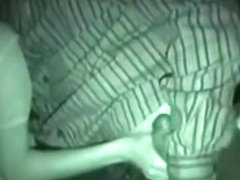 French slut gives 2 friends a nightvision handjob