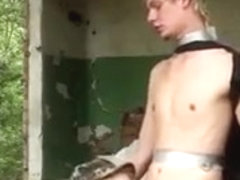 BDSM chained boy is beaten, dominated cute twinks