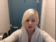 Shelly masturbates in public toilet
