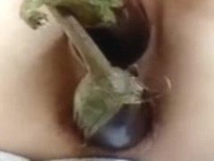Amateur - Double Eggplant DP on Webcam