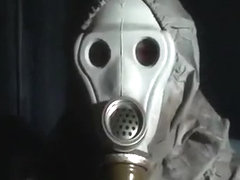 Elastrator play with gasmask and NBC dress