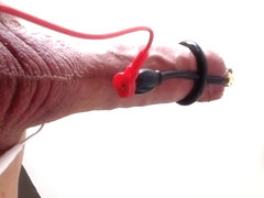 Cumshot with electro stimulation