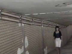 Bandit downblouses girl's boobies on voyeur spy cam