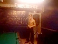 Gay immature plays naked pool