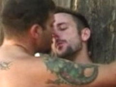Exotic male pornstars Dr. Jeff and Buck Stevens in fabulous tattoos, hunks homosexual xxx scene